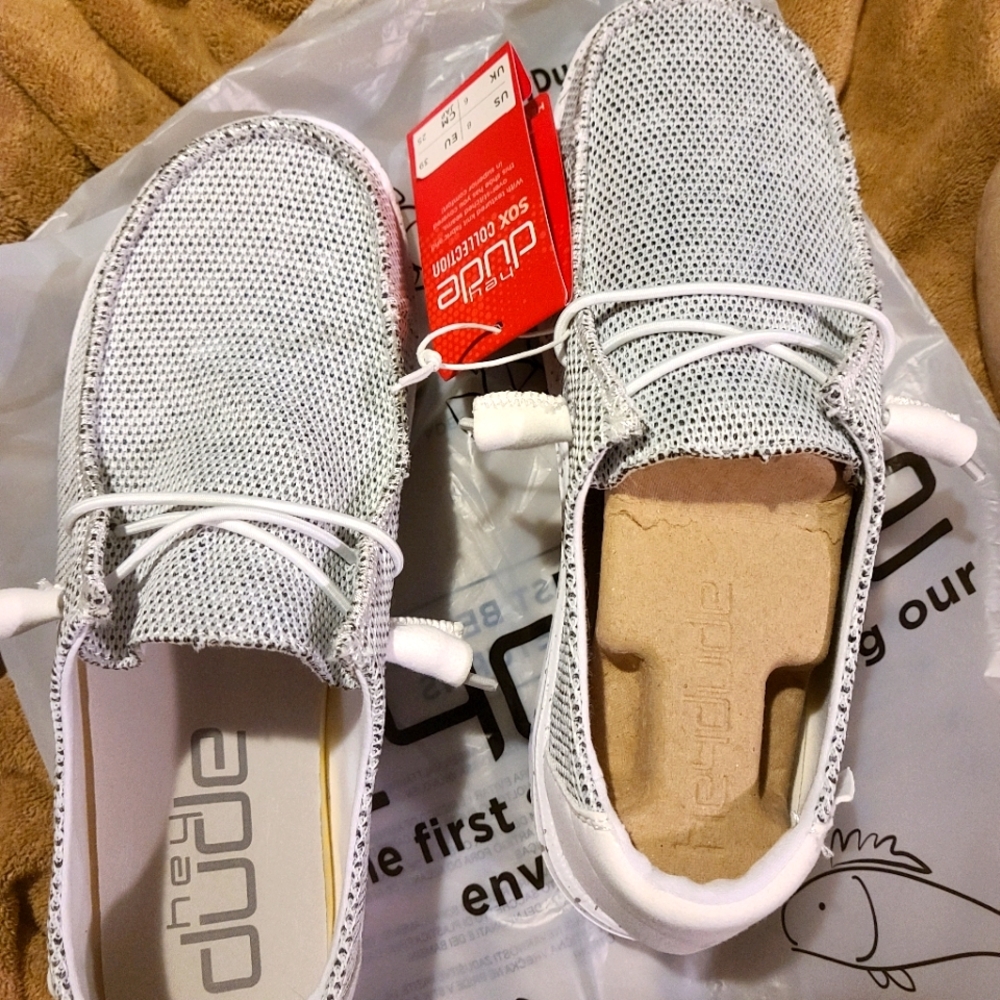 Hey Dude, Stone white, size 8. New with tags